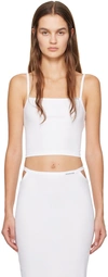 ALEXANDER WANG T WHITE CROPPED CAMISOLE