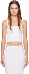Alexander Wang T White Cropped Camisole In 100 White