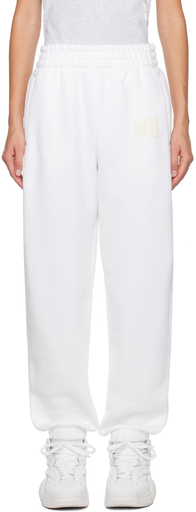 Alexander Wang T White Bonded Lounge Pants In 100 White