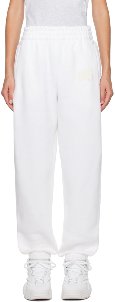ALEXANDER WANG T WHITE BONDED LOUNGE PANTS