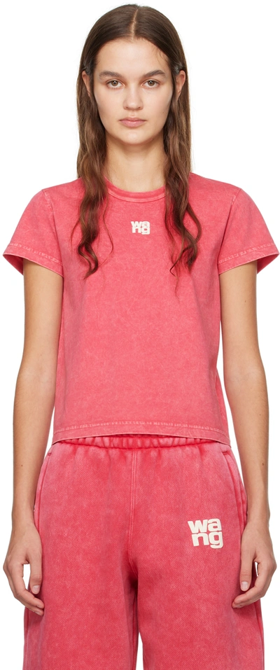 Alexander Wang T Pink Shrunken T-shirt In 619a Soft Cherry