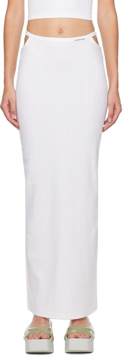 ALEXANDER WANG T WHITE CUTOUT MAXI SKIRT