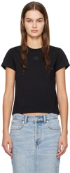 Alexander Wang T T By Alexander Wang Puff Logo Shrunken T-shirt In 001 Black