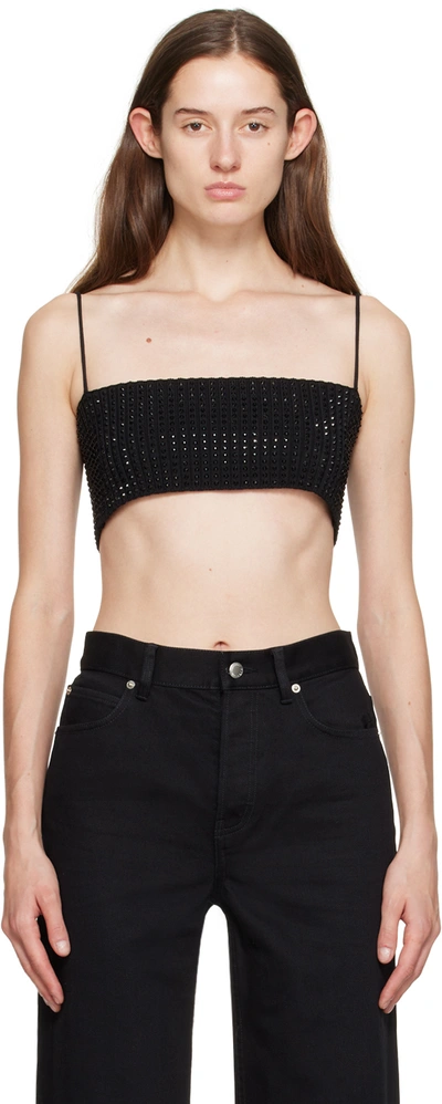 Alexander Wang Black Crystal Top In 001 Black