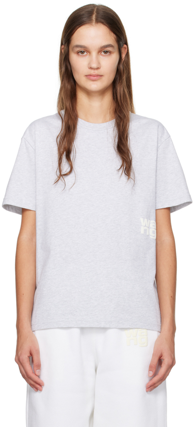 Alexander Wang T Gray Bonded T-shirt In 050 Light Grey