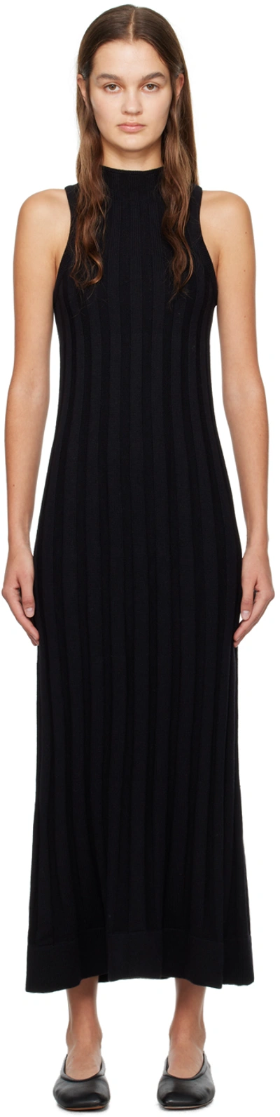 3.1 Phillip Lim Ribbed Sleeveless Mock-neck Maxi Dress In Black