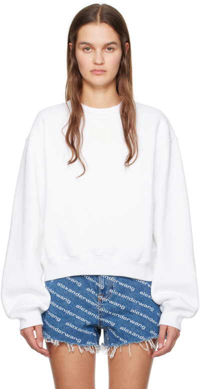 ALEXANDER WANG T WHITE CREWNECK SWEATSHIRT