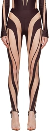 Mugler Spiral Leggings In B21n1 Dark Raisin/nu