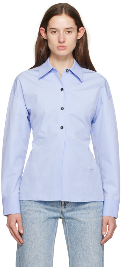 Alexander Wang Blue Paneled Shirt In 450 Oxford