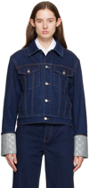Alexander Wang Embellished Straight Jacket In 462a Clean Indigo