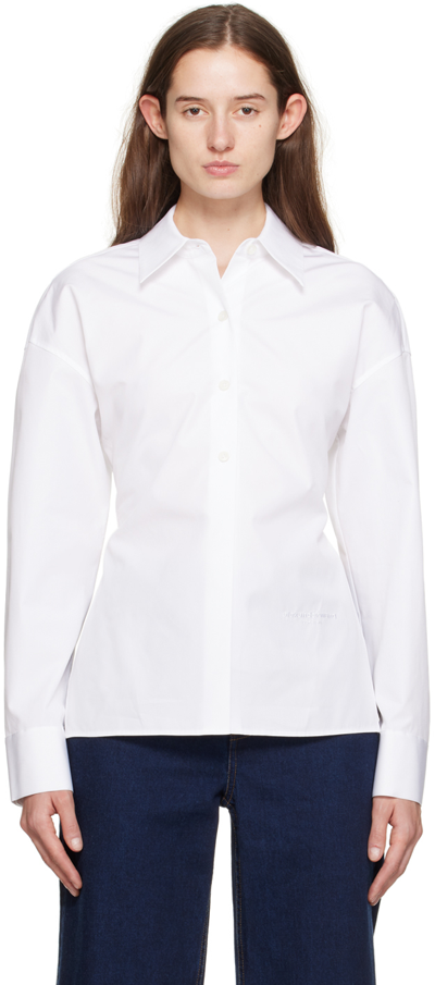 Alexander Wang Spread-collar Long-sleeve Shirt In Weiss