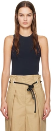 3.1 Phillip Lim Navy Crewneck Tank Top In Mi401 Midnight