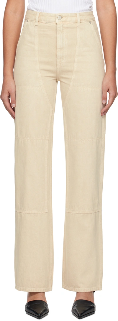 Helmut Lang Beige Paneled Jeans In Ecru Acid - 1ut