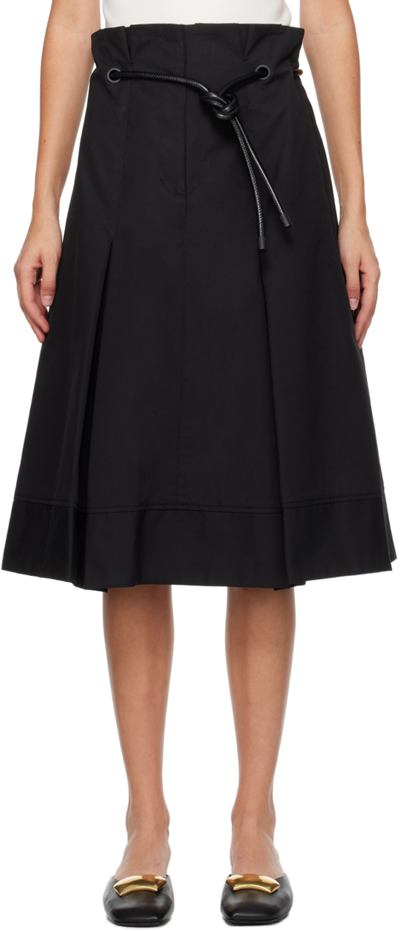 3.1 Phillip Lim Black Origami Midi Skirt In Ba001 Black