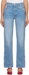 RE/DONE BLUE HIGH-RISE JEANS