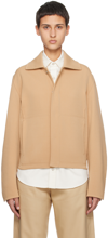 ZEGNA BEIGE PRESS-STUD JACKET