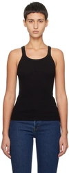 Re/done X Hanes Ribbed Tank In Black