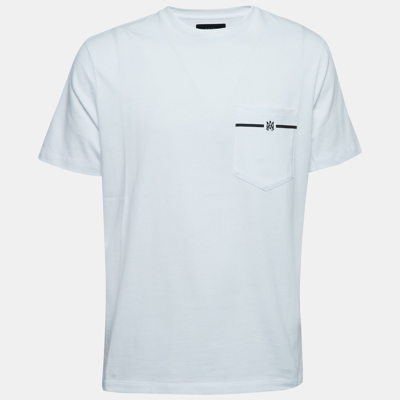Pre-owned Amiri White Cotton Logo Print Pocket T-shirt L