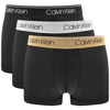 Calvin Klein 3-pack Low Rise Microfiber Stretch Trunks In Black