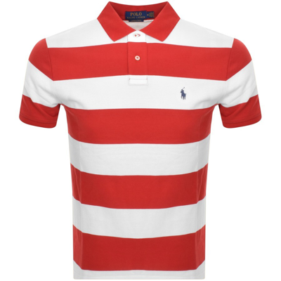 Ralph Lauren Striped Polo T Shirt Red