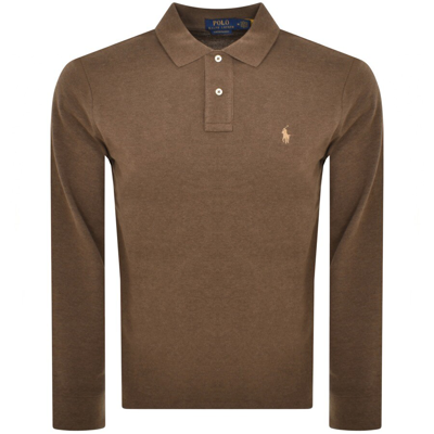 Ralph Lauren Long Sleeved Polo T Shirt Brown