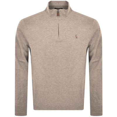 Ralph Lauren Half Zip Sweatshirt Beige