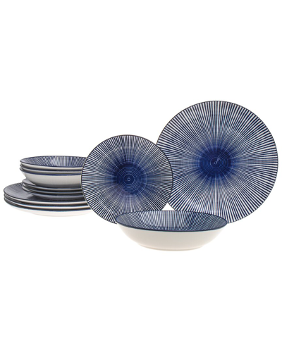 Godinger Laura Blue Porcelain 12pc Dinnerware Set
