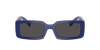Dolce & Gabbana Logo-print Rectangle-frame Sunglasses In Dark Grey