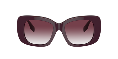 Burberry Womens Red Be4410 Square-frame Acetate Sunglasses In Clear Gradient Dark Violet