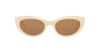 Saint Laurent Womens White Slm115 Oval-frame Acetate Sunglasses In Brown