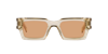 Saint Laurent Womens Yellow Ys000468 Rectangle-frame Acetate Sunglasses In Brown