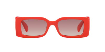 Gucci Interlocking G Rectangular-frame Sunglasses In Brown
