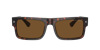 Prada Tortoiseshell Acetate Rectangular Sunglasses In Brown Polar