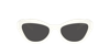 Prada Womens White Pr A02s Butterfly-shape Acetate Sunglasses In Dark Grey