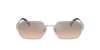 Prada Metal Rectangular Sunglasses In Brown Mirror Silver Gradient