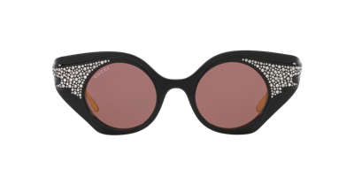 Gucci Womens Black Gc002002 Gg1327s Round-frame Polyamide Sunglasses In Brown