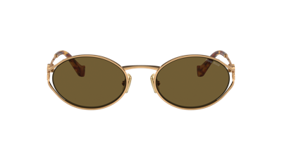 Miu Miu Woman Sunglass Mu 52ys In Dark Brown