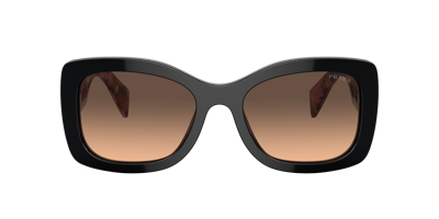 Prada Gradient Acetate Oval Sunglasses In Brown Gradient Grey