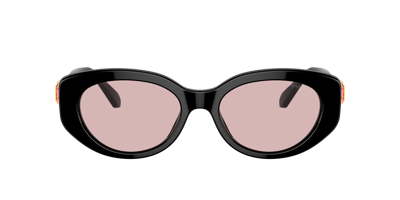 Swarovski Sk6002 Oval-frame Gem-embellished Acetate Sunglasses In Pink