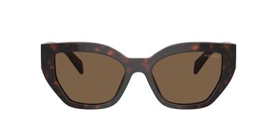 Prada Woman Sunglass Pr A09s In Dark Brown Polarized