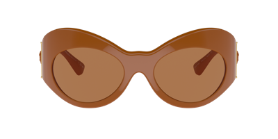 Versace Eyewear Irregular Frame Sunglasses In Bronze