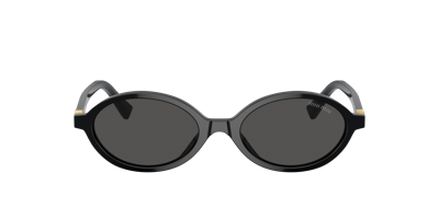Miu Miu Mu04zs Oval-frame Sunglasses In Black