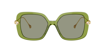 Swarovski Sk6011 Square-frame Acetate Sunglasses In Green