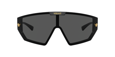 Versace Unisex Sunglasses Ve4461 In Dark Grey,mirror Gold