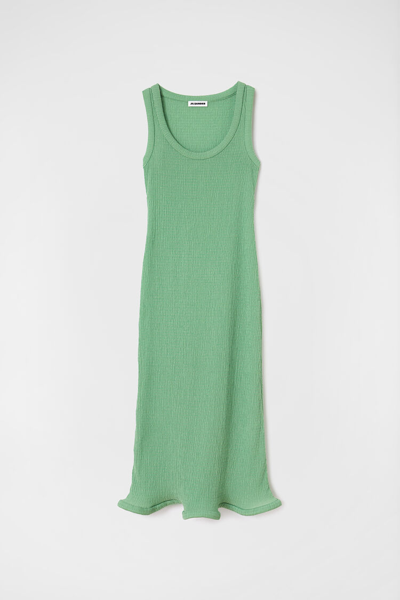 Jil Sander Lettuce-hem Midi Dress In Green