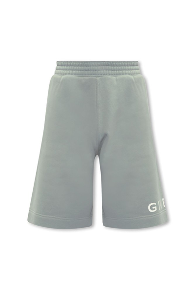 Givenchy Logo Printed Elastic Waist Shorts In Blue