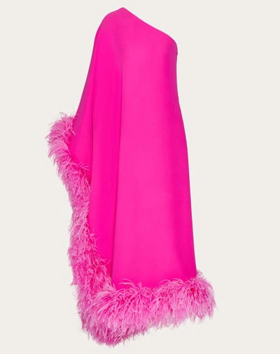 Valentino Cady Couture Feather-trim Dress In Pink