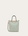Valentino Garavani Rockstud Pouch Zum Umhängen Aus Genarbtem Kalbsleder Frau Water Green Uni