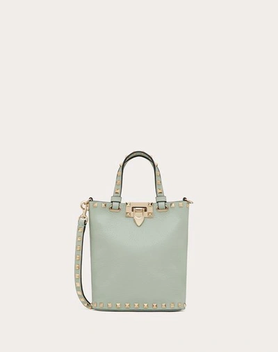Valentino Garavani Rockstud Pouch Zum Umhängen Aus Genarbtem Kalbsleder Frau Water Green Uni