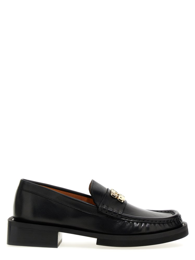 Ganni Butterfly 30mm Leather Loafers In Black